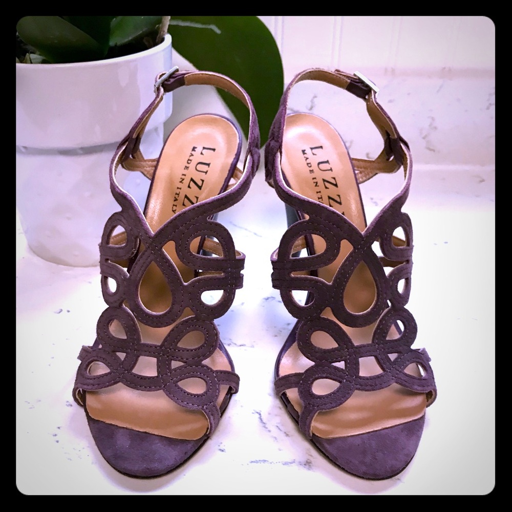laser-cut high heel sandal